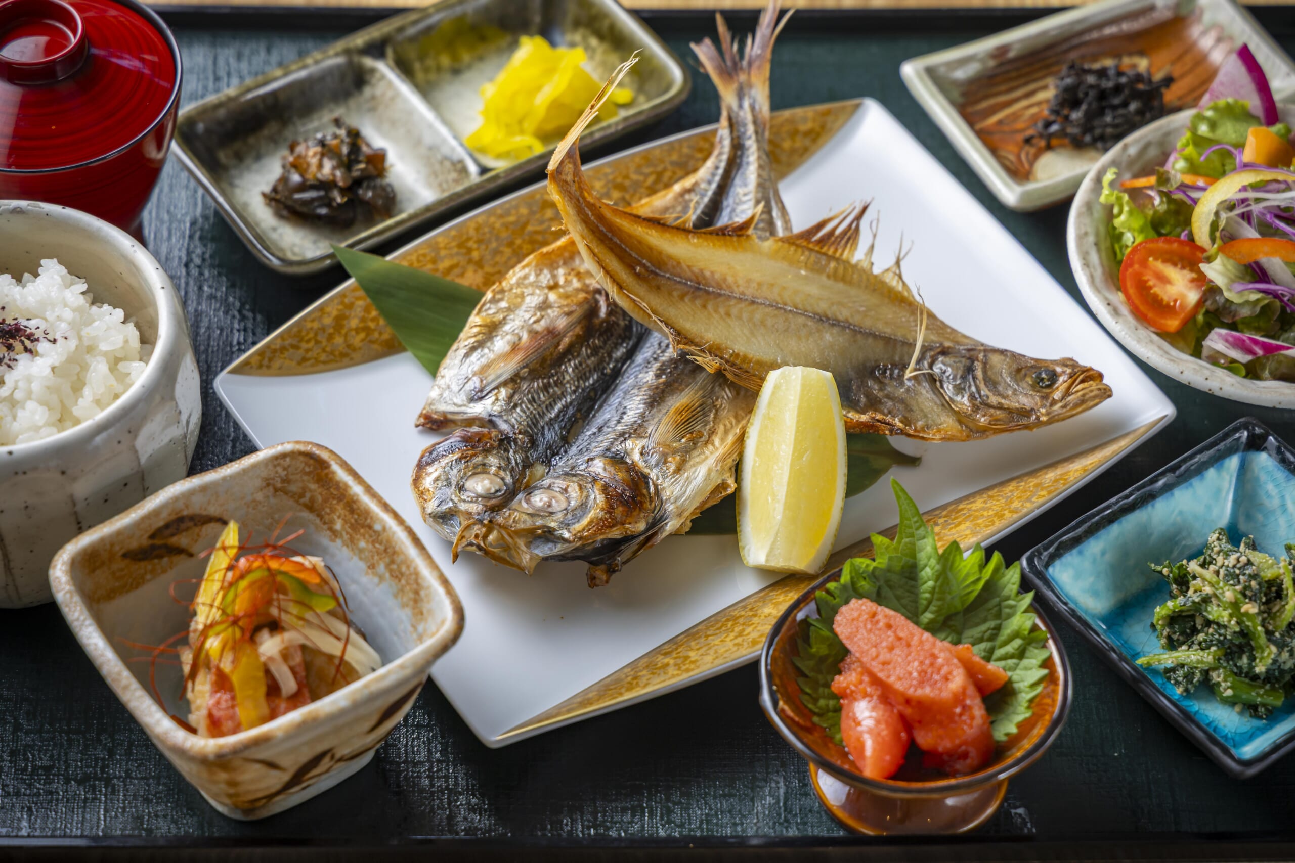 鮨 黒岬の干物朝食